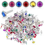 150 Stück Bunte Musterklammern Mini Brads Diamanten Kopf Scrapbooking Brads Metall Rundkopfklammern für Sammelalbum DIY Handwerk Kartenherstellung Handgemachtes Origami