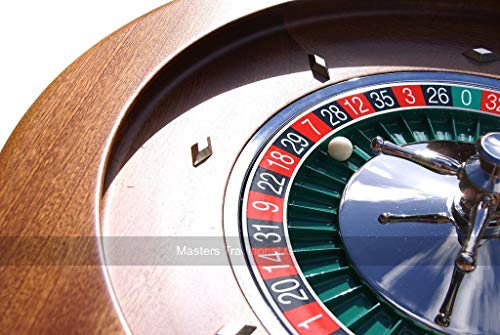 Dal Negro Montecarlo 50cm Mahogany Roulette Wheel - Large Wooden Roulette Wheel - Single 0 with Precision Bearing Mechanism - Home Casino Games