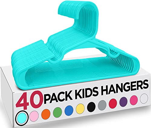 Utopia Home Packung mit 40 Kinderkleiderbügeln - 11,5“ Kunststoff-Baby- und Kinderkleiderbügel für den Kleiderschrank, Für den täglichen Gebrauch, Teal
