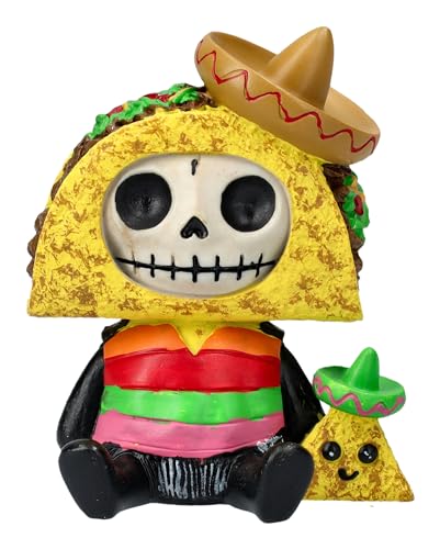 Furrybones Figur Pancho - Lustiges Skelett im Taco-Kostüm - Sammelfigur