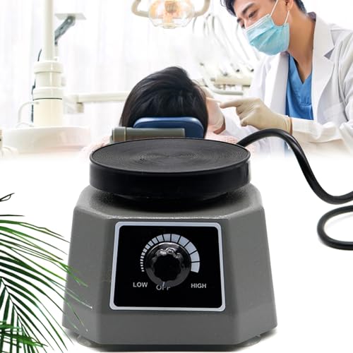 Rüttelplatte, 220V 100W Gipsrüttler Rüttelplatte Elektrisch 4'' Dental Oszillator Gips Rüttelplatte Einstellbare Geschwindigkeit Oszillator Dentallaborgeräte für Mischen Gips Gießen Modellen Harzguss