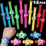 SCIONE 12 Stück LED Leuchtspielzeug Blinkende Armbänder in der Dunkelheit Party Zubehör Geschenke für Kinder Leuchtspielzeug Geburtstag Festival Party