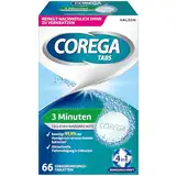 Corega Reinigungs-TABS 3 Minuten für herausnehmbaren Zahnersatz/dritte Zähne, Gebissreinigungstabletten, 1x66