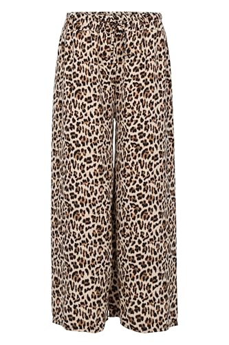 Malito - Damen Marlenehose im Animal Print - weich fließende Culottehose - lockere Sommerhose - Trendige Freizeithose 2306 - (Leo 1)