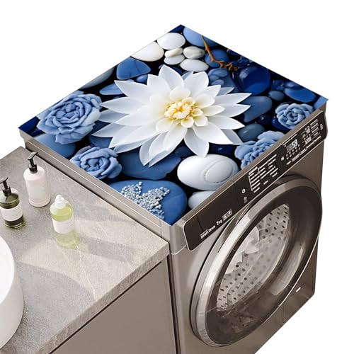 Washing Machine Cover 60 x 60 cm Washing Machine Dust Protection, Non-Slip, Universal Tabletop Washing Machine Pad, Soft and Cuttable Ideal for Washing Machine, Dryers, Refrigerator, Kitchen (B)