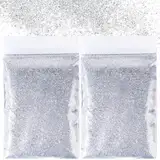 BETESSIN 100g Glitzer zum Basteln Silber Glitzerpulver Glitter Pulver Glitzer Basteln Glitzerpuder für Nägel Gesicht Kartenbasteln Handwerk Nagelkunst