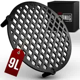 GUSSKÖNIG Gusseisen Stapelrost für 9 Liter Dutch Oven [Ø 24cm] - Einsatz für Dutch Oven - Staple Grate - Grillrost Dreibein Gusseisen Dutch Oven Untersetzer - Dutch Oven Zubehör