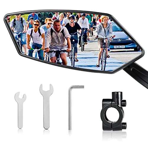 Coicer Fahrradspiegel Für E-Bike Links Hd 360° Drehbar & Klappbar Für Lenker Fahrrad Rückspiegel Spiegel Ebike Zubehör Extra Große Spiegelfläche Schlagfestes Echtglas Mirror Accessories