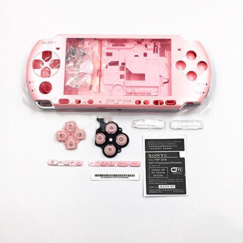 Vollgehäuse, Schutzhülle mit Tasten, Schrauben und Schraubendrehern für Sony PSP 3000, 3001, 3002, 3003 und 3004 rose