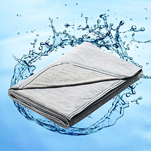 Marchpower Kühldecke 200 x 150cm, leichte Sommerdecke mit Japanische Arc-Chill 3.0 Q-Max>0.5 Kühlfasern, Absorbiert Körperwärme, 2-in-1 doppelseitig als Kinderdecke Sofadecke Reisedecke - Grau