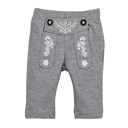 Bondi Trachten Laufhose Babyhose Unisex grau-Melange 100% Baumwolle, Gr. 56