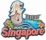 Singapur 3D Merlion Kühlschrankmagnet, Souvenir, Geschenk, Kunstharz, handgefertigt, Singapur-Kühlschrankmagnet, Heim- und Küchendekorationssammlung