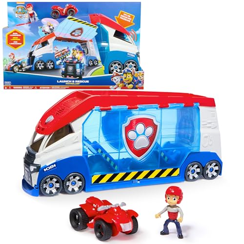 PAW Patrol – Launch'n Rescue PAW Patroller Teamfahrzeug mit neuen Funktionen, inkl. Ryder-Figur und 1 Basis-Fahrzeug, Spielzeug geeignet für Kinder ab 3 Jahren