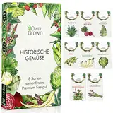 Gemüsesamen Alte Sorten: 8 Sorten Alte Gemüse Samen im Set für Garten und Balkon – Artischocken Samen, Spitzkohl Samen, Palmkohl Samen, Pastinaken, Rote Rübe, Spargel – Saatgut Alte Sorten v OwnGrown