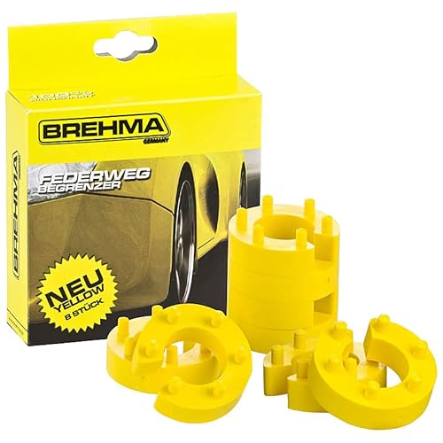 BREHMA Federwegbegrenzer Yellow Stick 22mm 8er Set universell Mit 6- Fach Positionierung Federwegsbegrenzer