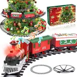 Herenear Zug für Christbaum, Eisenbahn im Weihnachtsbaum, Eisenbahn Kinder elektrisch, Electric Christmas Tree Train Spielzeug Geschenk für Kinder ab 6 7 8 10+Jahren (In den Bäumen)