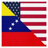 Tischsets, Kratzfest, rutschfest, waschbar, für drinnen und draußen, für Esstisch, Terrasse, Tisch, Küche, Dekoration,Flagge der USA und Venezuelas