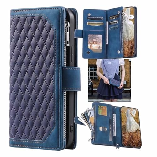 Rnrieyta Miagon für Samsung Galaxy S24 Plus Crossbody Reißverschluss Hülle,Brieftasche Geldbörse Handtasche Schulterriemen Flip Magnetisch Kartenhalter Ständer PU Leder Cover