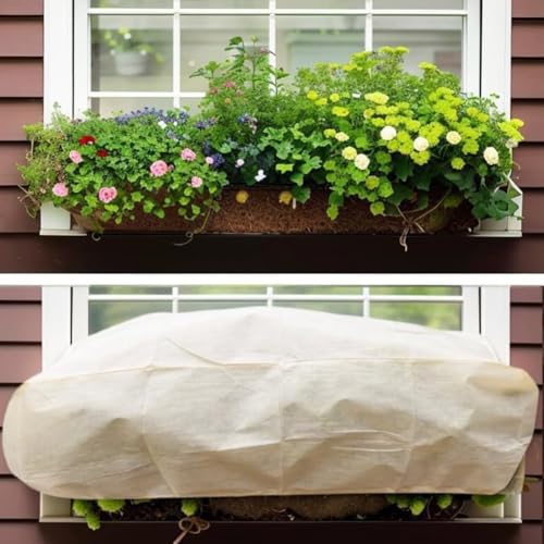 Verhindert Frost, Wind und Regen mit rechteckiger Blumenkasten-Abdeckung, absoluter Schutz (100 x 40 x 45 cm)