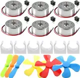 VISSQH 6 Set Mini Motors Kit,1.5V-9VMini Kleine Elektromotor 1500RPM,mit Mini-Fan-Blatt, Motor Montagehalterung, Boot Wippschalter,für DIY Spielzeug
