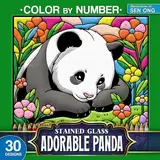 Adorable Panda Stained Glass Color by Number: 30 Cute and Relaxing Panda Scenes for All Ages