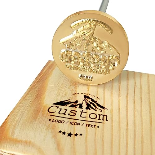 Brennstempel für Holz Eigenes Logo, Text & Foto, Personalisiert Logo Brandeisen für Holz,Voedsel, Essen & Metall, Custom Stamp Stempel, Selbst Machen Stempel Personalisiert mit Logo Name (2.5cm)