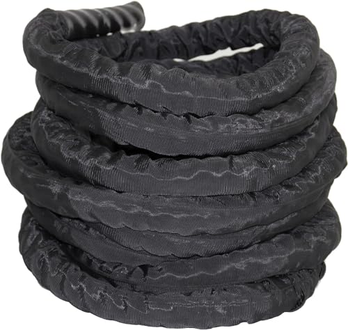 POWRX Battle Rope mit Überzug I Ø 38 oder 50 mm I Trainingsseil Sportseil Schlagseil Tau Seil für Fitness Kraft Training I versch. Länge I Wandhalterung optional (50 mm, 9 m)