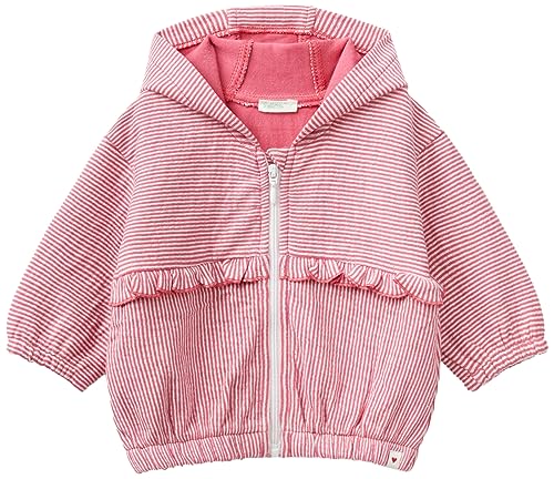 United Colors of Benetton Baby-Mädchen Jacke C/CAPP M/L 33t1a500v Kapuzenpullover, Rosa Tenue A Righe 910, 80