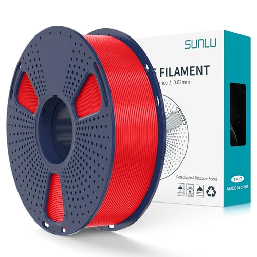 SUNLU PLA+2.0 Filament 1.75mm, Upgrade PLA Plus 3D Drucker Filament, Stärker und robuster, High Speed PLA+ Filament, Maßgenauigkeit +/-0,02mm, 1KG 3D Druck PLA+ Filament, Rot