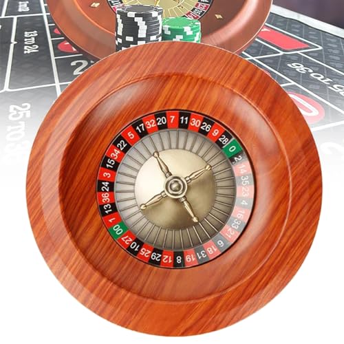 MTTXY Party-Roulette-Rad-Set, 12-Zoll-Roulette-Rad aus Holz mit Doppel-Null-Layout, Plattenspieler-Freizeit-Tischspiele, Spieleabend Unverzichtbar