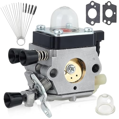 Vergaser für STIHL FS38 FS55R FS38 FS45 FS46 FS55 FS55C 2-Mix Rasentrimmer Freischneider Ersatz für ZAMA C1Q-S282 4140 120 0623 41401200623B Vergasersatz mit Dichtung Reinigungsbürste