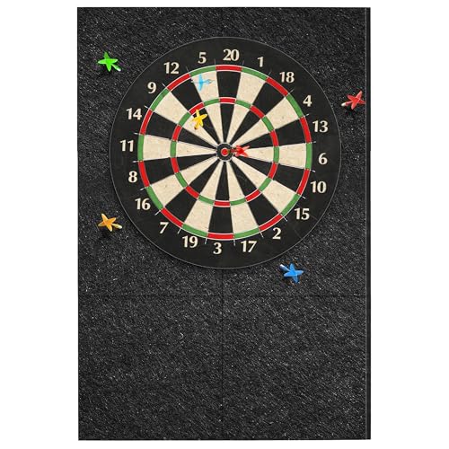 KEAGAN Dartboard-Wandschutz, Filz-Dartboard-Wandschutz, selbstklebend, gespleißt, Wandumrandung für Dartboard, Dartboard-Rückseite, Filz-Wandfliesen, Kork-Dartboard-Rückseite, Korkplatte (Rechteck)