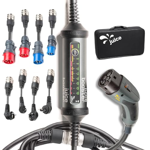 Juice Booster 2 - Ladekabel für E-Autos 22 kW, Mobile Wallbox mit Adaptern für alle Steckdosen, wasserdicht, überfahrbar, einfach einstecken & Laden, kompatibel mit Allen Elektroautos