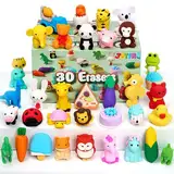 JOYIN 36 Pcs Tier 3D Radiergummis, Mini Bleistift Radiergummis für Kinder, Radiergummis Kinder Set Zoo Tiere, Lustige Radiergummis für Kinder Partygeschenke, Geburtstagsgeschenke