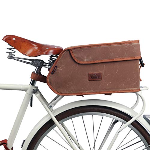Tourbn wasserdichte Fahrradtasche aus Segeltuch, isoliert, Kühltasche zum Mitnehmen, Lebensmittellieferung, braun