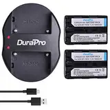 DuraPro 2Stk NP-FM50 NP FM50 Akku + Dual USB Ladegerät für Sony NP-FM30, NP-FM51, NP-QM50, NP-QM51, CCD-TRV128, CCD-TR108, CCD-TR208, CCD-TR408, CCD-TR748, Kameras CCD-TRV106, CCD-TRV107, CCD-TRV108