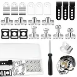 Reparaturset für Hockey, Ersatzteile für Hockey, Reparaturset aus Edelstahl, mehrere Ersatzteile | Hardware-Set inklusive Visier-Clip, J-Clip und Dichtung, mehrfarbig, 1