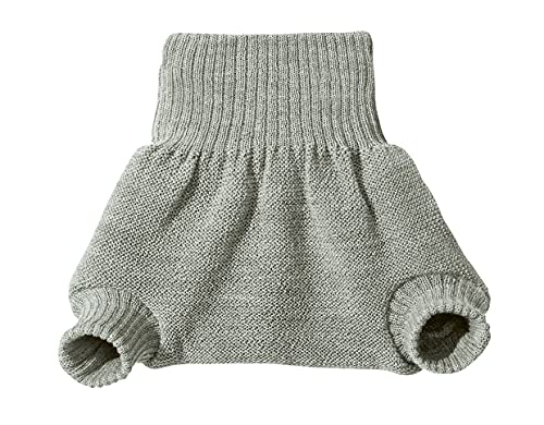 Disana WOLLWINDELHOSE, 100% Bio-Merinowolle GOTS, IVN Best | Newborn Neugeborene Baby Kleinkind, Kind Unisex | Baby Erstausstattung | Made in Germany | Grau Gr. 74-80