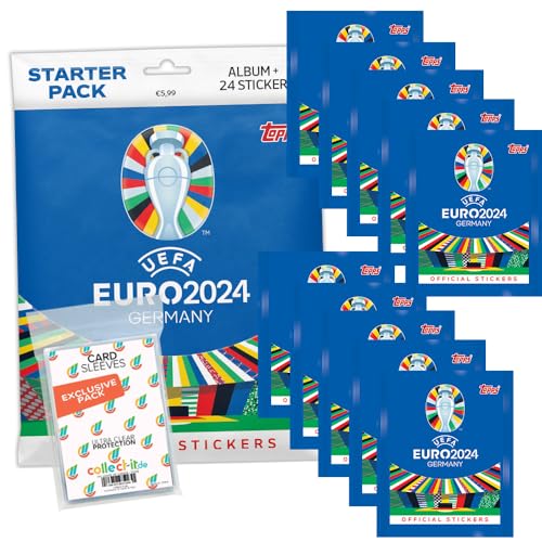 Bundle mit UEFA EURO 2024 Germany - Sammelsticker + Exklusive collect-it Hüllen (Starter Pack + 10 Tüten)