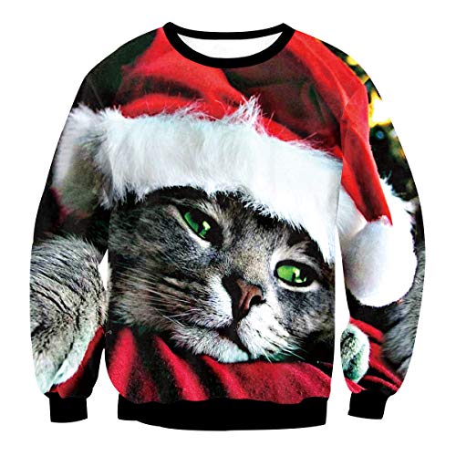 Ugly Christmas Pullover Xmas Jumper Ugly Lustige Weihnachtspullover Herren Damen Hässlicher Weihnachtspulli Sweatshirt Weihnachten Rentier Weihnacht Pullover Hässliche Weihnachtspullis Lustiger XL