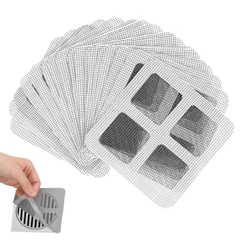 AHQiZFX 20 Stück Haarsieb Dusche Aufkleber,Abfluss Aufkleber,Filter Waschbecken Sieb Aufkleber,Duschabfluss Mesh Aufkleber,Abfluss Haarfänger Dusche,Haarfilter Badezimmer,für Waschbecken Duschen Küche