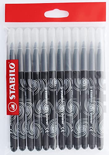 Filzstift - STABILO power - 12er Pack - schwarz