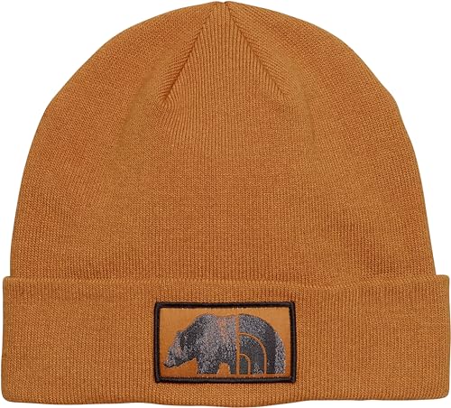 THE NORTH FACE Dock Worker Recycled Beanie Hat, Hellbraun/Bären-Grafik, Einheitsgr��e