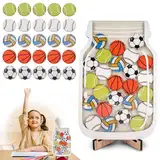 YunBey Belohnungsglas Kinder Ball Reward Jar Fußball Basketball Tennis Personalisiertes Belohnungssystem zur Förderung für Klassenzimmer Jungen und Mädchen