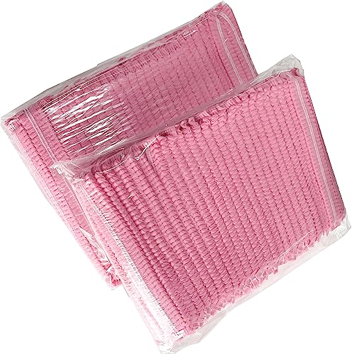 200 Stück Einwegkappen, Mob Caps, Haarnetzkappe, elastisch, freie Größe, für Kosmetik, Schönheit, Küche, Kochen, Heimindustrie (Rosa)