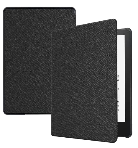 Hülle für Kindle Paperwhite 6.8" 2021, TOKILO Ultraleichte Slim Smart PU Lederhülle mit Auto Wake/Sleep für Amazon Kindle Paperwhite 6.8" 11. Gen 2021 und Signature Edition, Schwarz