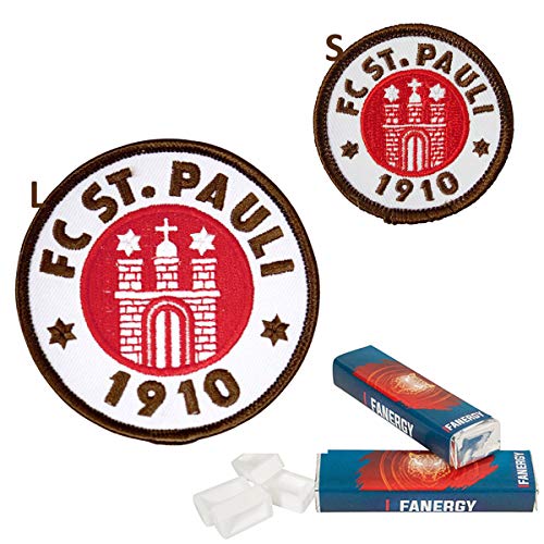 FC St. Pauli Patch Set Logo groß & klein + 2X FANERGY Traubenzucker