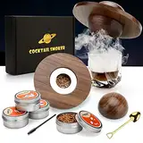 Cocktail Smoker Kit, Whiskey Smoker Kit mit 4 Holzchips, Vatertagsgeschenk, Old Fashioned Whiskey Smoker Drinks Kit, Cocktail Zubehör Für Whiskey, Getränke, Bourbon, Kaffee, Fleisch-Walnuss