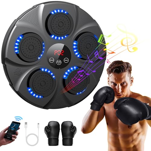 ADSAQOP Music Boxing Machine, Musik Boxmaschine Unterstützt Bluetooth, 9 Geschwindigkeitsmodi und Zählmodus, Intelligente Elektronische Musik Box Trainingsgerät für Kinder und Erwachsene für Haus