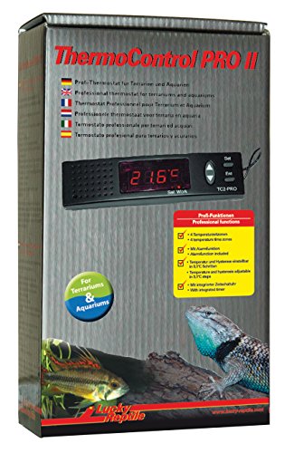 Lucky Reptile CLT060 Thermo Control PRO II , Elektronischer Thermostat mit Zeitschaltuhr und Nachtabsenkung, 1 Stück (1er Pack), Schwarz